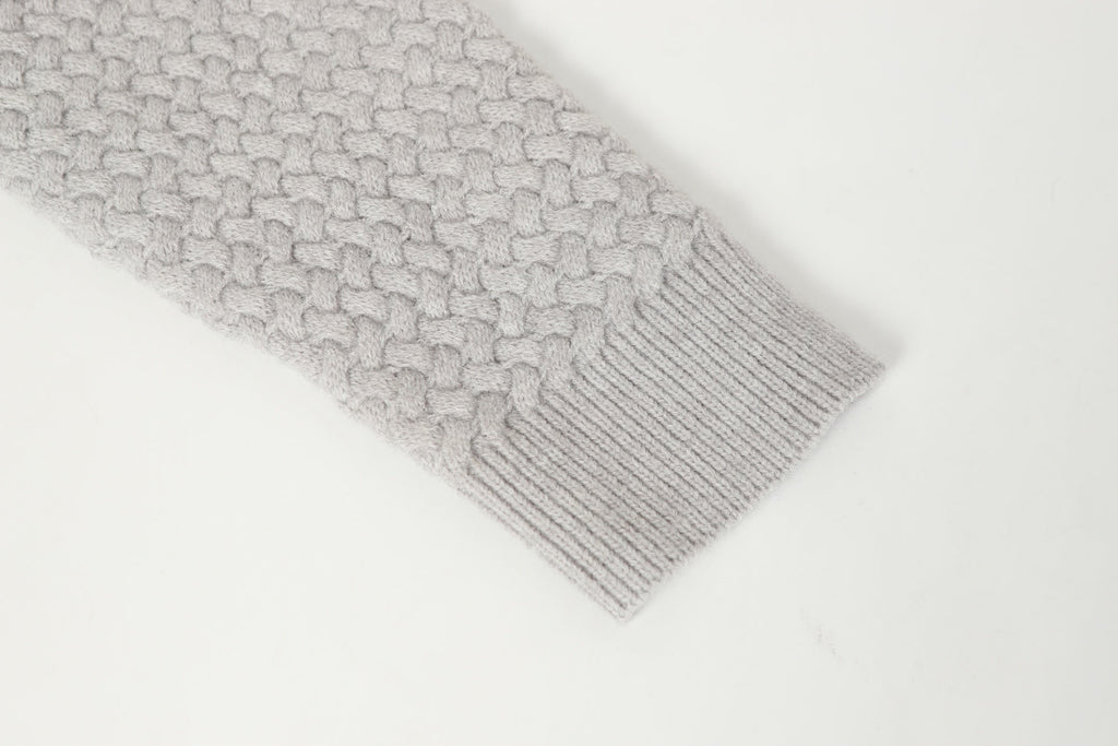 Gothic Cross Knit Cardigan - Black Grey Streetwear Jacket 904